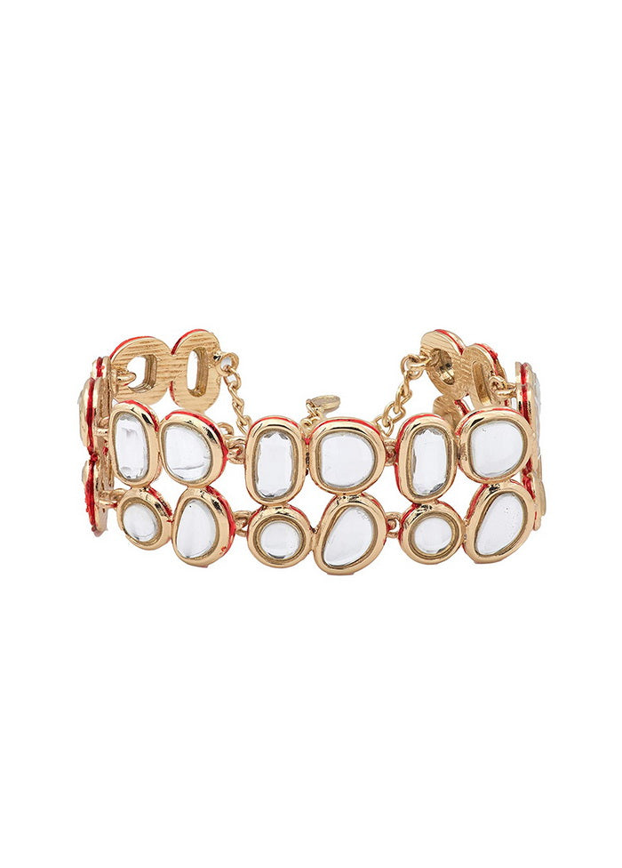 Estele Gold Tone Kundan Bracelet - Indian Silk House Agencies