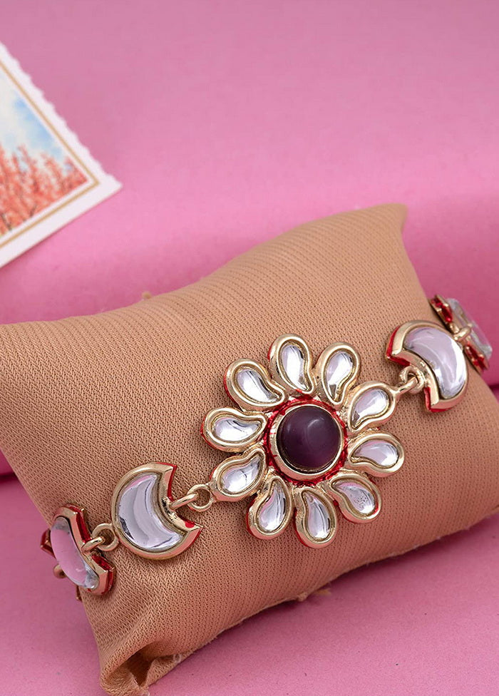 Estele Gold Plated Traditional Kundan Bracelet - Indian Silk House Agencies