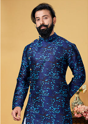 Multicolor Silk Kurta & Dhoti Set