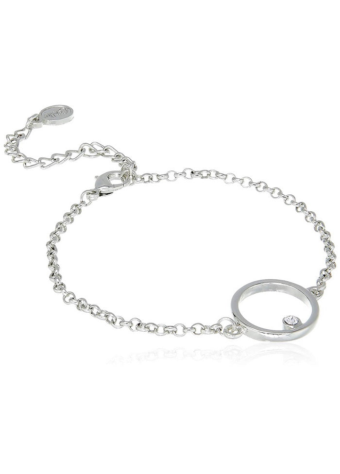 Estele Rhodium Plated Wreath Chain Bracelet - Indian Silk House Agencies