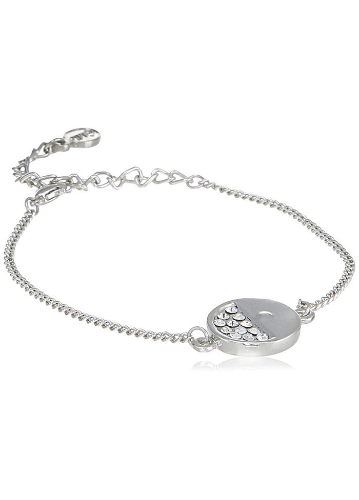 Estele Rhodium Plated Polaris Chain Bracelet - Indian Silk House Agencies