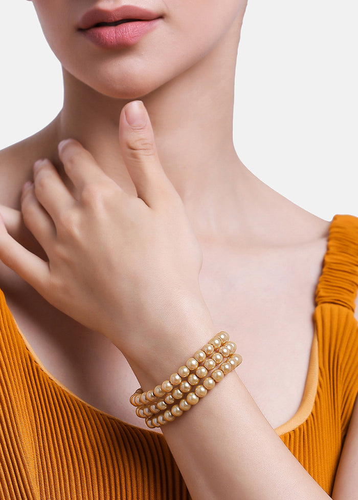 Gold Plated Attractive Pearl Bracelet - Indian Silk House Agencies