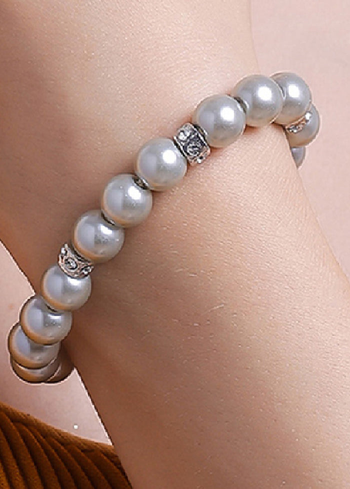 Rhodium Plated Enchanting Pearl Bracelet - Indian Silk House Agencies