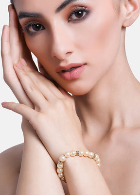 Gold Plated Graceful Pearl Bracelet - Indian Silk House Agencies