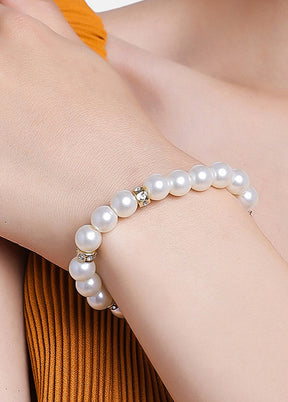 Gold Plated Glowing Pearl Bracelet - Indian Silk House Agencies