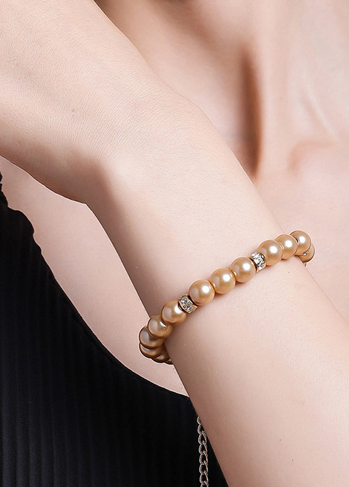 Gold Plated Divine Pearl Bracelet - Indian Silk House Agencies