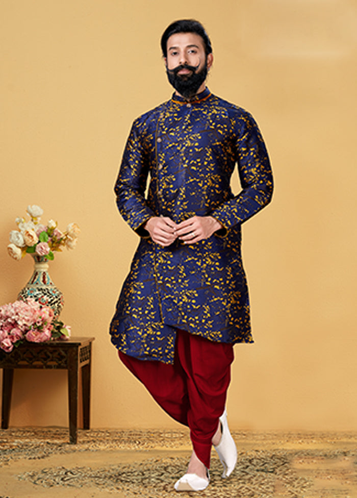 Multicolor Silk Kurta & Dhoti Set