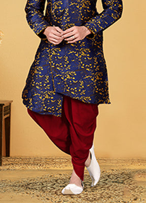 Multicolor Silk Kurta & Dhoti Set