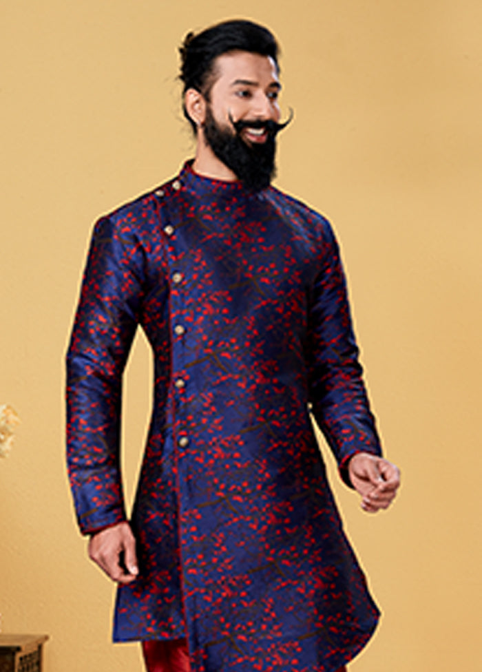 Multicolor Silk Kurta & Dhoti Set