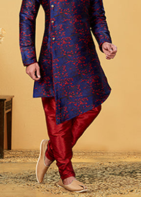 Multicolor Silk Kurta & Dhoti Set