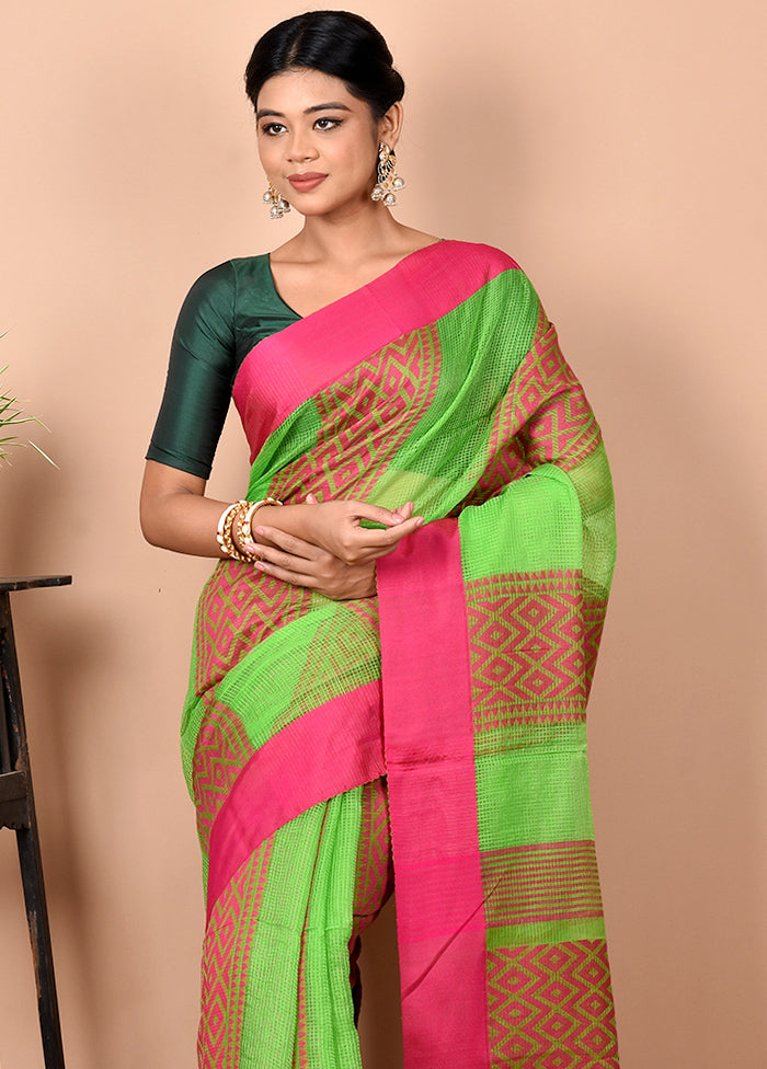 Green Matka Silk Saree With Blouse Piece - Indian Silk House Agencies