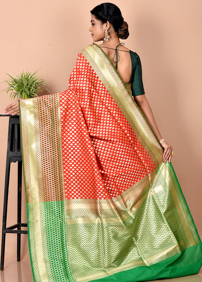 Red Uppada Silk Saree With Blouse Piece - Indian Silk House Agencies