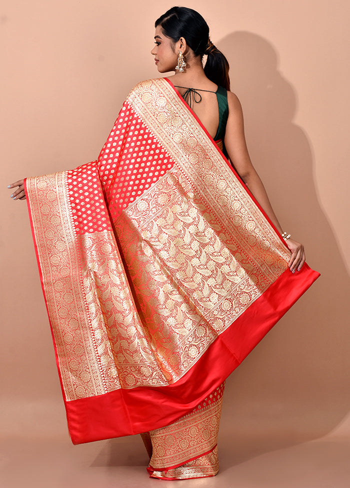 Pink Patli Pallu Banarasi Silk Saree With Blouse Piece - Indian Silk House Agencies