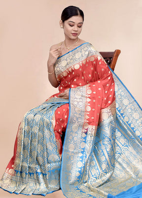 Pink Zari woven Banarasi Pure Silk Saree with Blouse - Indian Silk House Agencies