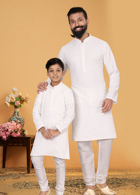 2 PC Multicolor Georgette Father And Son Combo