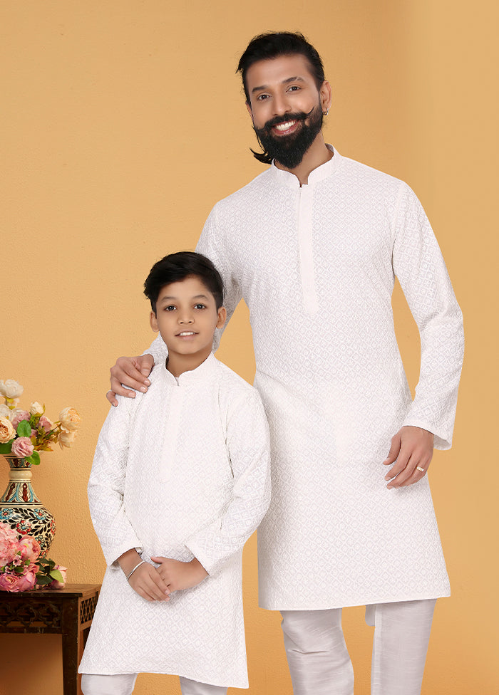 2 PC Multicolor Georgette Father And Son Combo