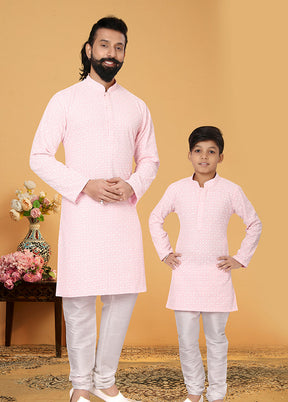 2 PC Multicolor Georgette Father And Son Combo