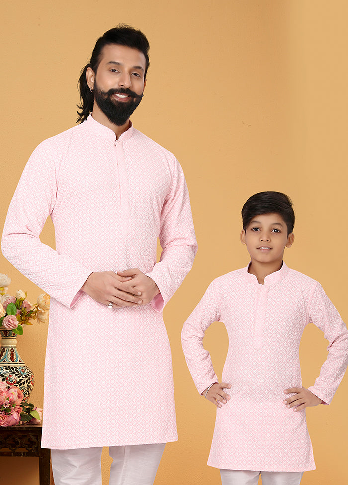 2 PC Multicolor Georgette Father And Son Combo