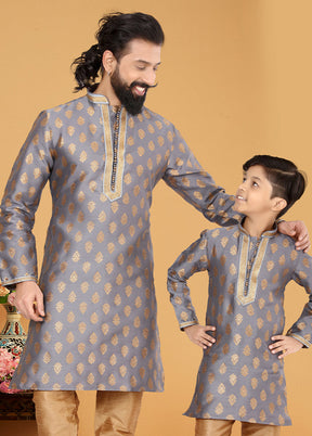 2 PC Multicolor  Silk Father And Son Combo