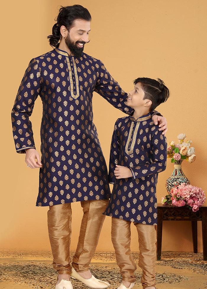 2 PC Multicolor  Silk Father And Son Combo