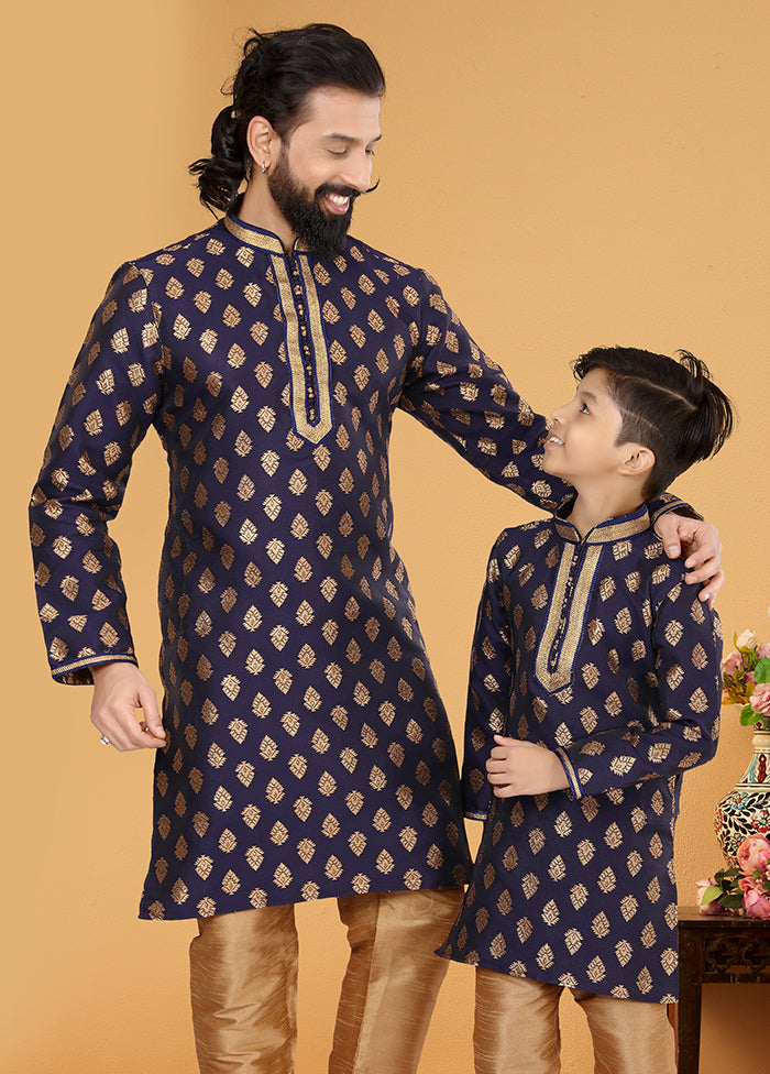 2 PC Multicolor  Silk Father And Son Combo