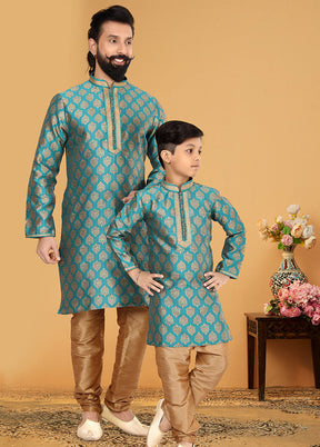 2 PC Multicolor  Silk Father And Son Combo