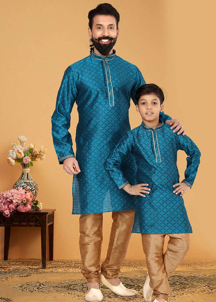 2 PC Multicolor  Silk Father And Son Combo