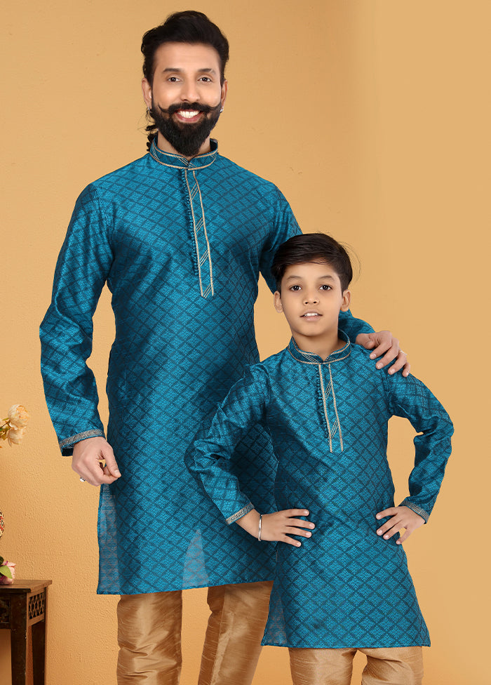 2 PC Multicolor  Silk Father And Son Combo