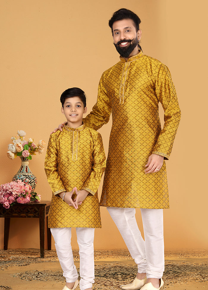 2 PC Multicolor  Silk Father And Son Combo