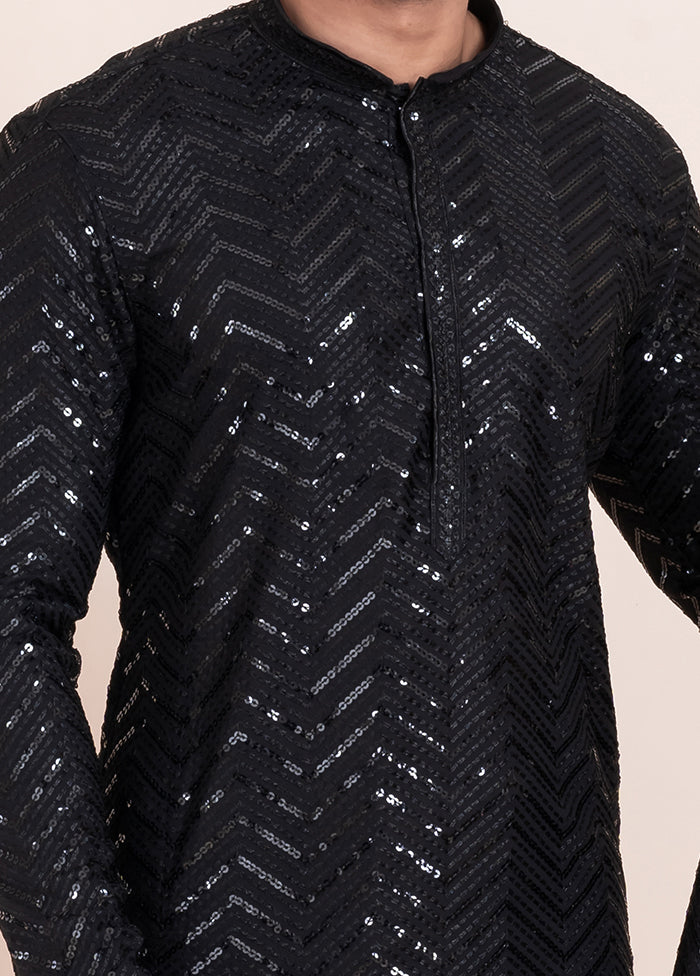 2 PC Black Viscose Father And Son Combo