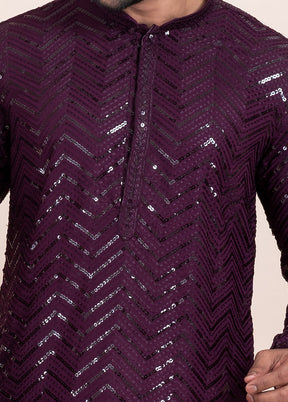 2 PC Purple Viscose Father And Son Combo