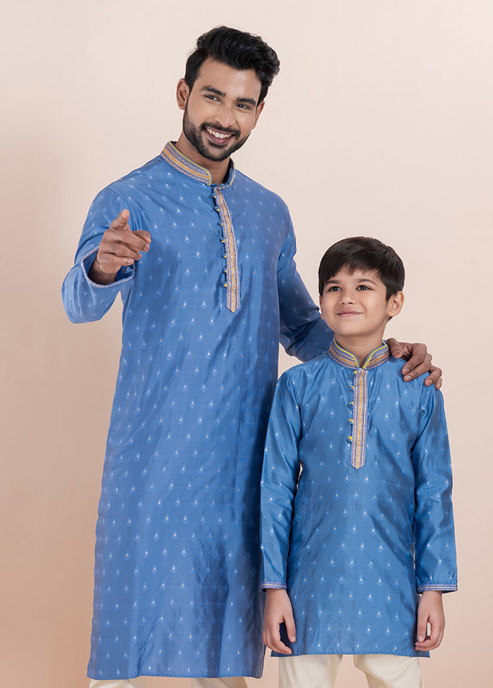 2 PC Green Cotton Father And Son Combo