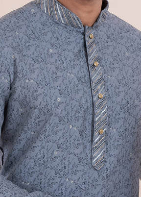 2 PC Grey Cotton Father And Son Combo