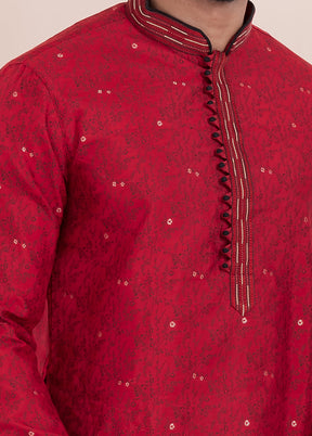2 PC Red Cotton Father And Son Combo