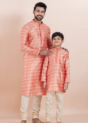2 PC Pink Cotton Father And Son Combo