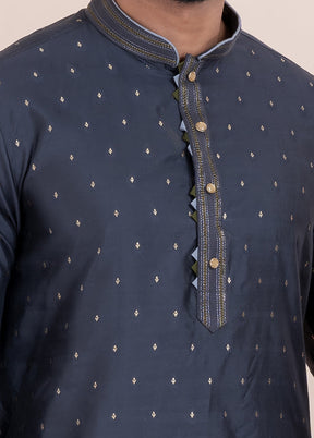 2 PC Blue Cotton Father And Son Combo