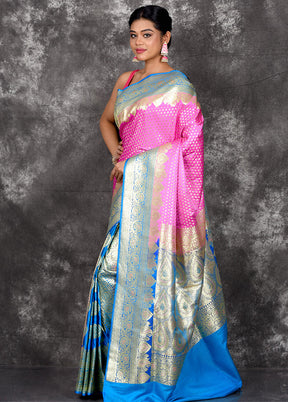 Pink Patli Pallu Banarasi Silk Saree With Blouse Piece - Indian Silk House Agencies