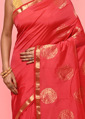 Cream Kanjivaram Silk Saree With Blouse Piece - Indian Silk House Agencies