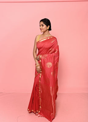 Cream Kanjivaram Silk Saree With Blouse Piece - Indian Silk House Agencies