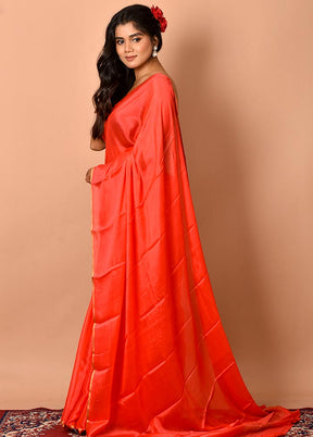 Red Chiffon Saree With Blouse Piece - Indian Silk House Agencies