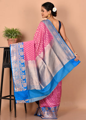 Pink Uppada Silk Saree With Blouse Piece - Indian Silk House Agencies