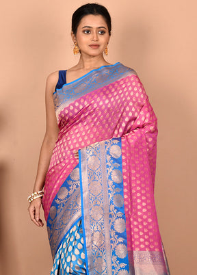 Pink Uppada Silk Saree With Blouse Piece - Indian Silk House Agencies