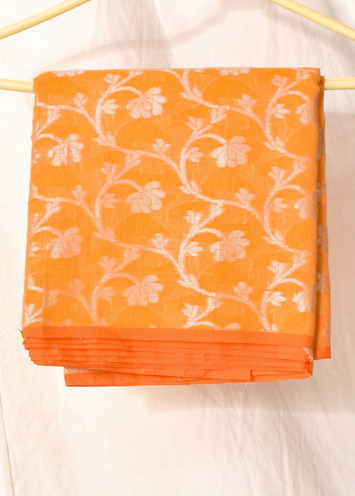 Orange Cotton Saree With Blouse - Indian Silk House Agencies