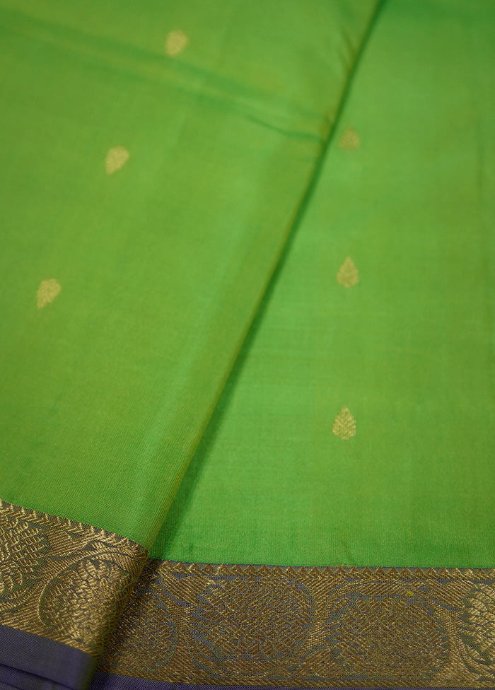 Green Kanjivaram Pure Silk Saree With Blouse Piece - Indian Silk House Agencies