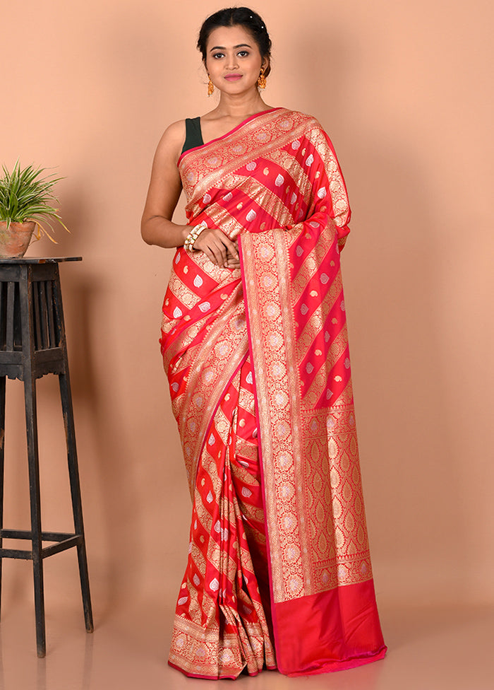 Pink Uppada Silk Saree With Blouse Piece - Indian Silk House Agencies