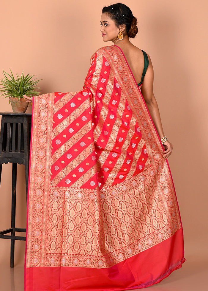 Pink Uppada Silk Saree With Blouse Piece - Indian Silk House Agencies