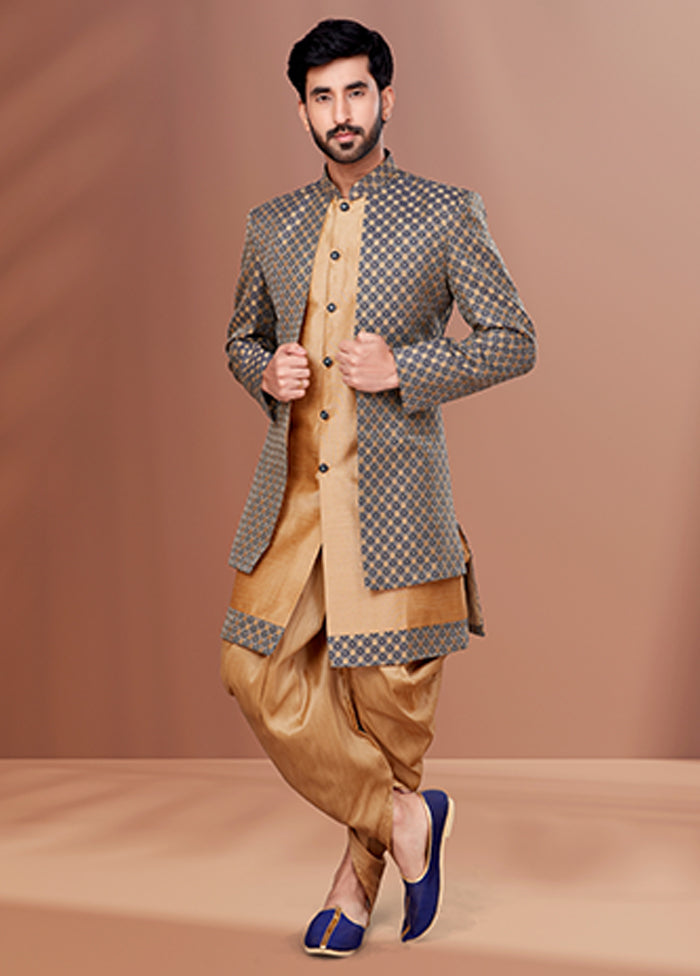 2 Pc Brown Silk Ethnic Wear Set