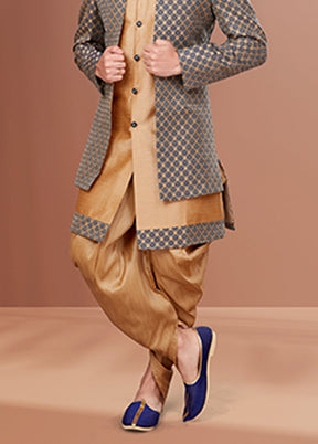 2 Pc Brown Silk Ethnic Wear Set