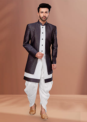 2 Pc White Silk Ethnic Wear Set