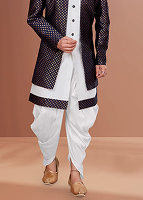 2 Pc White Silk Ethnic Wear Set